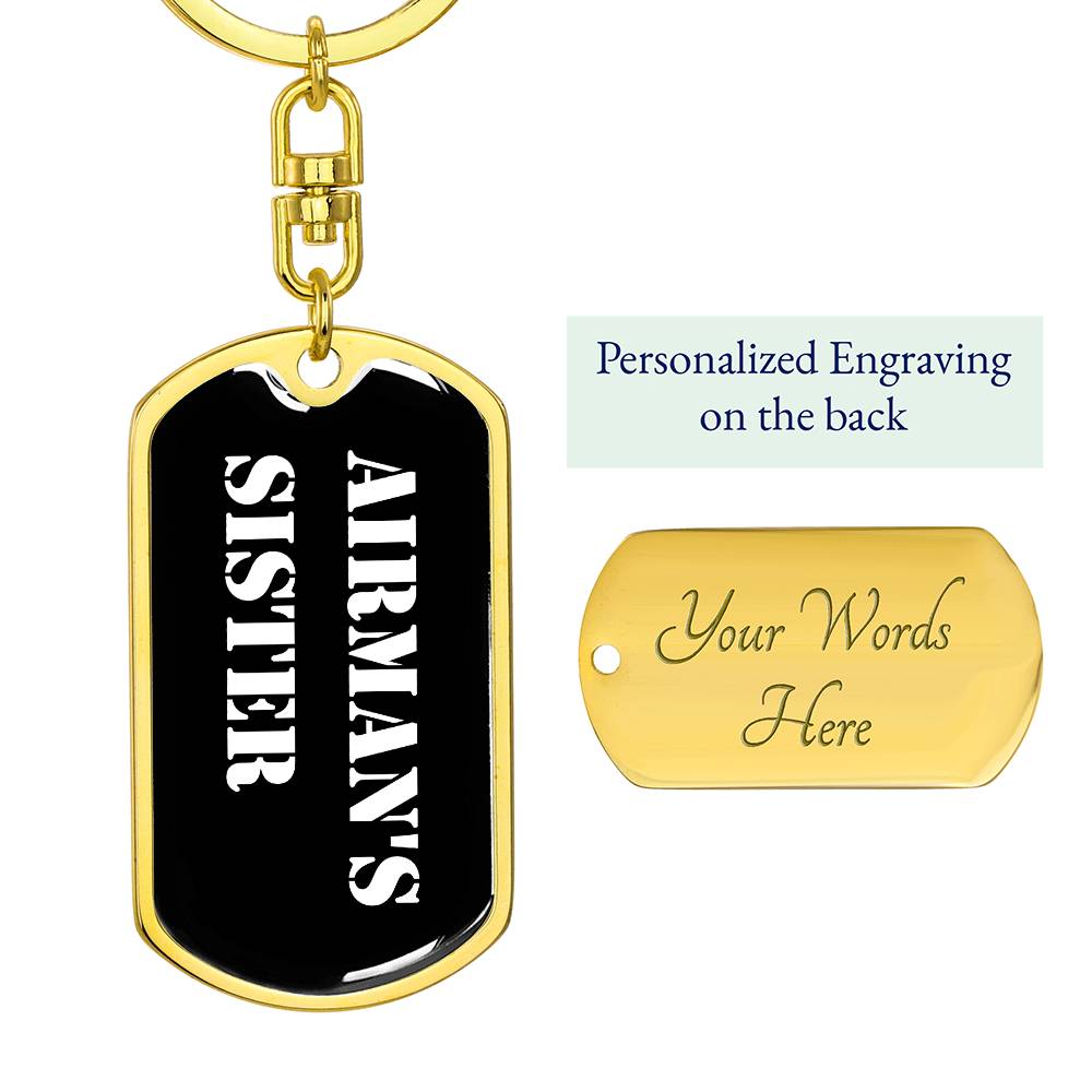 Airman's Sister v3 - Luxury Dog Tag Keychain