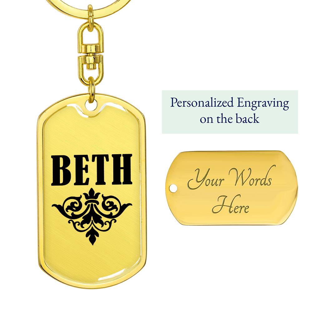 Beth v01a - Luxury Dog Tag Keychain