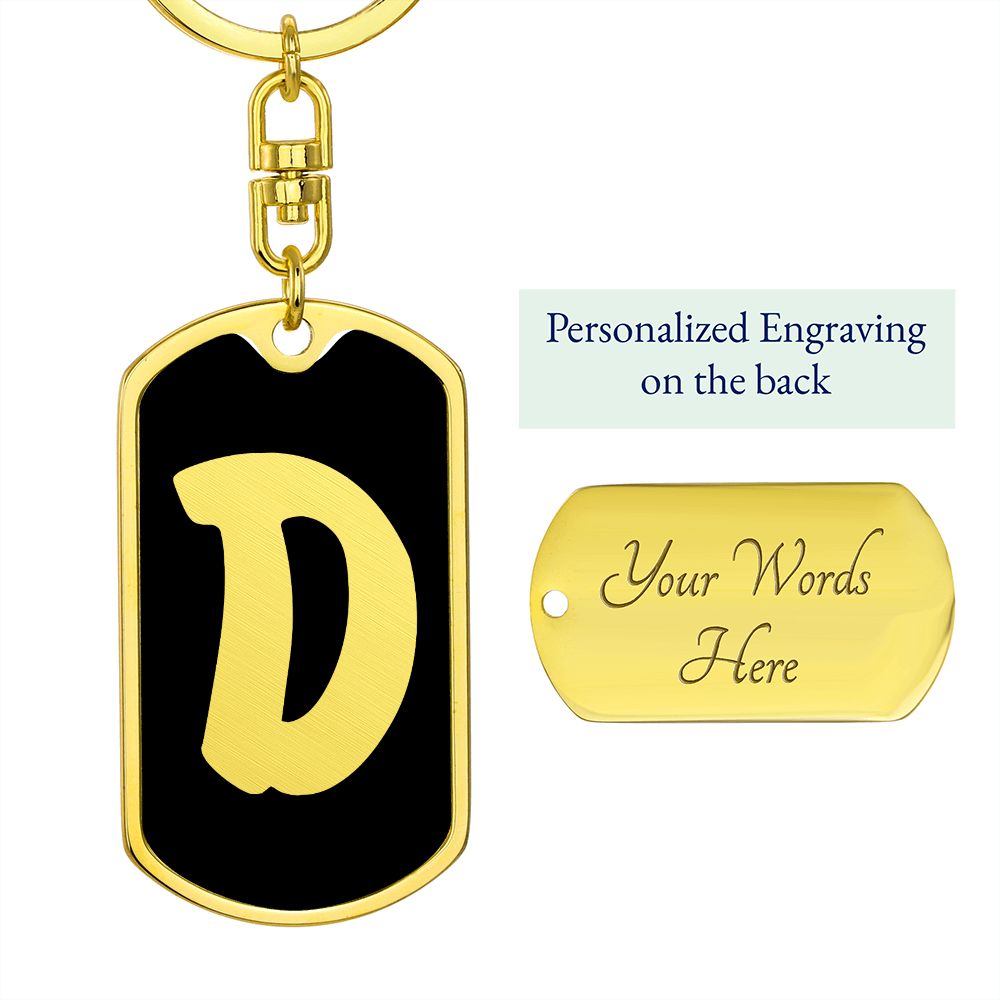Initial D v2b - Luxury Dog Tag Keychain