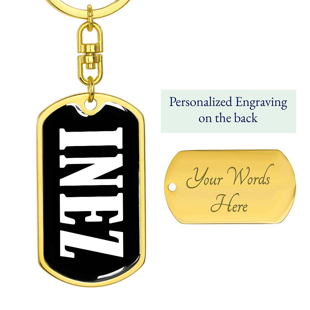 Inez v01w - Luxury Dog Tag Keychain