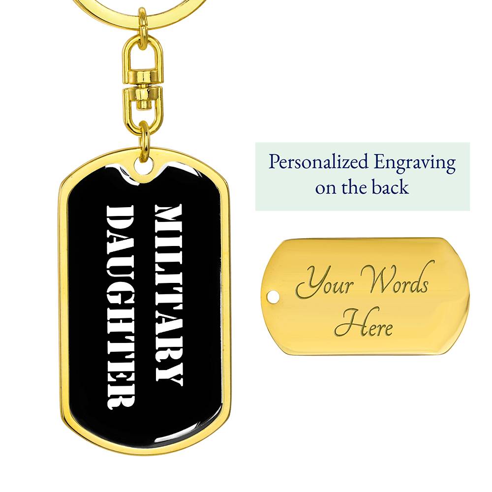 Military Daughter v3 - Luxury Dog Tag Keychain