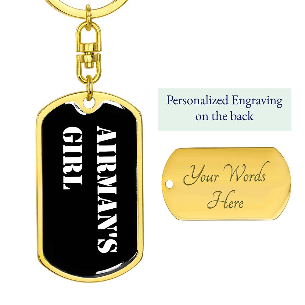 Airman's Girl v3 - Luxury Dog Tag Keychain