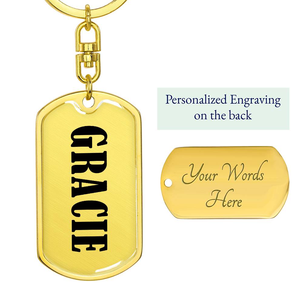 Gracie v01 - Luxury Dog Tag Keychain