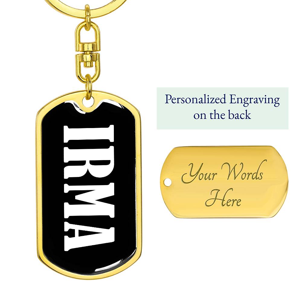 Irma v01w - Luxury Dog Tag Keychain
