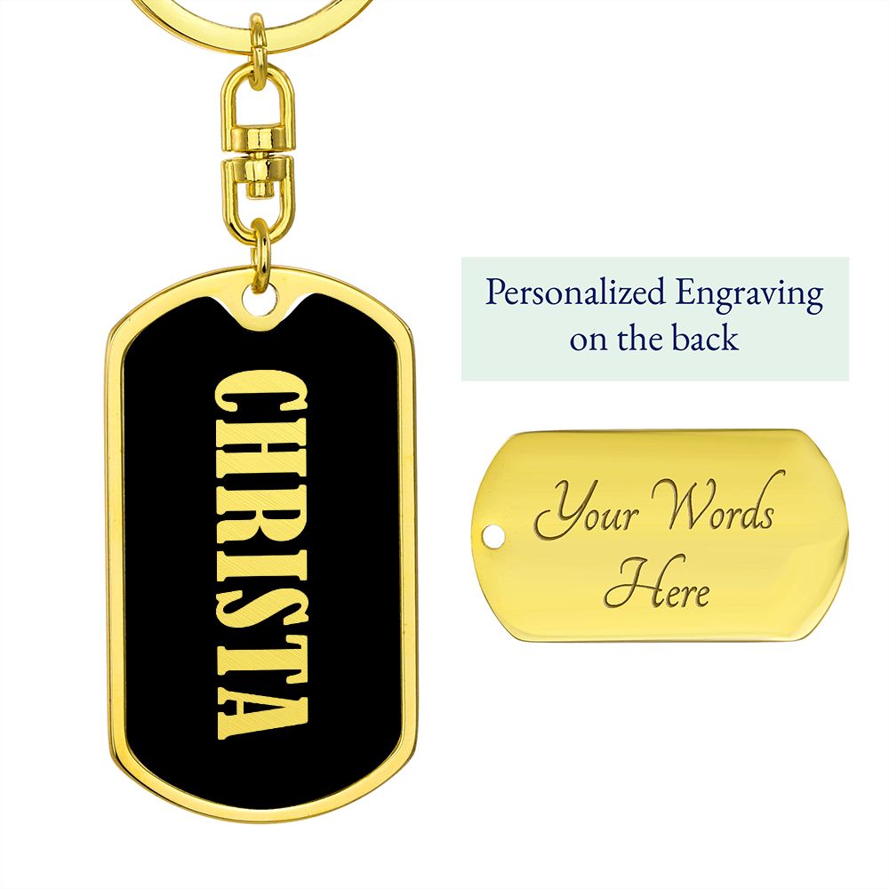Christa v02 - Luxury Dog Tag Keychain