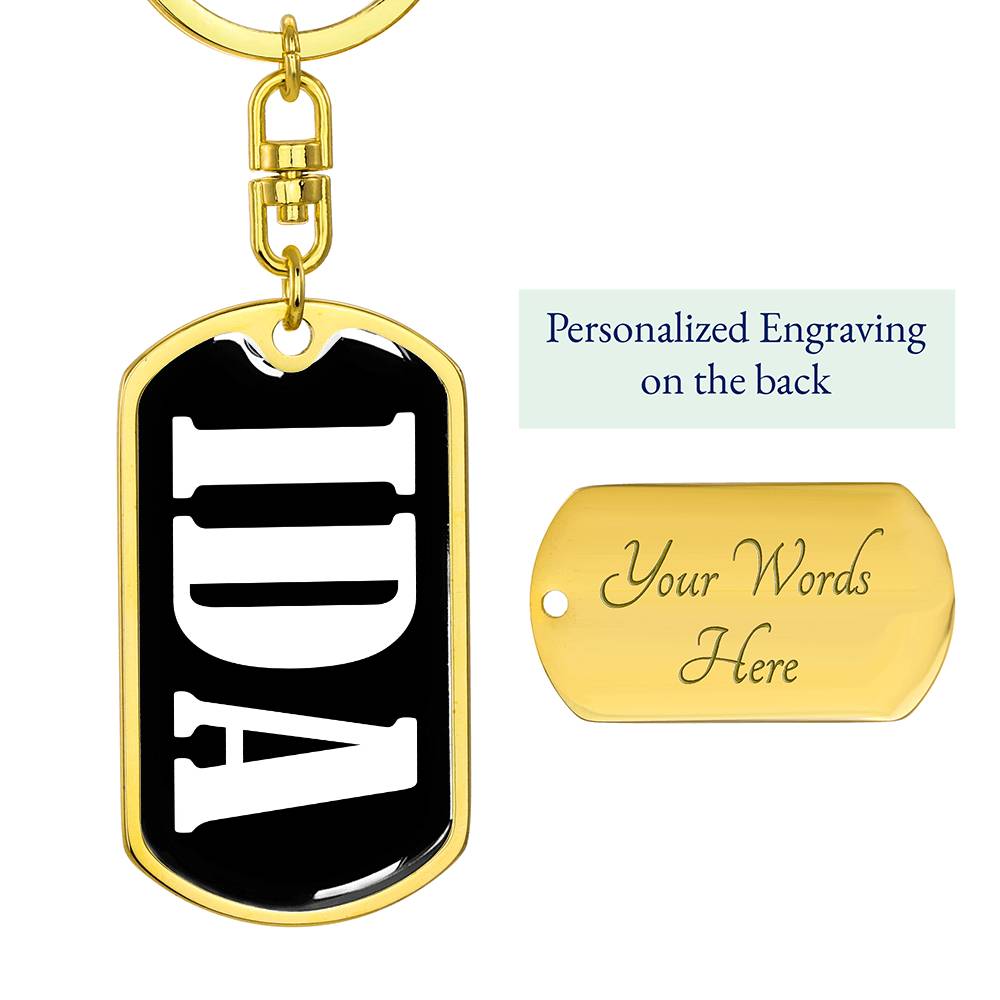Ida v01w - Luxury Dog Tag Keychain