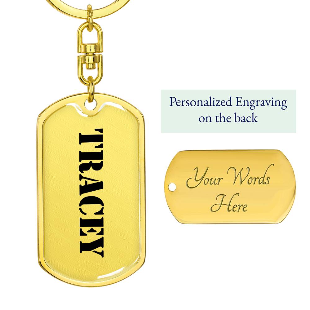 Tracey - Luxury Dog Tag Keychain