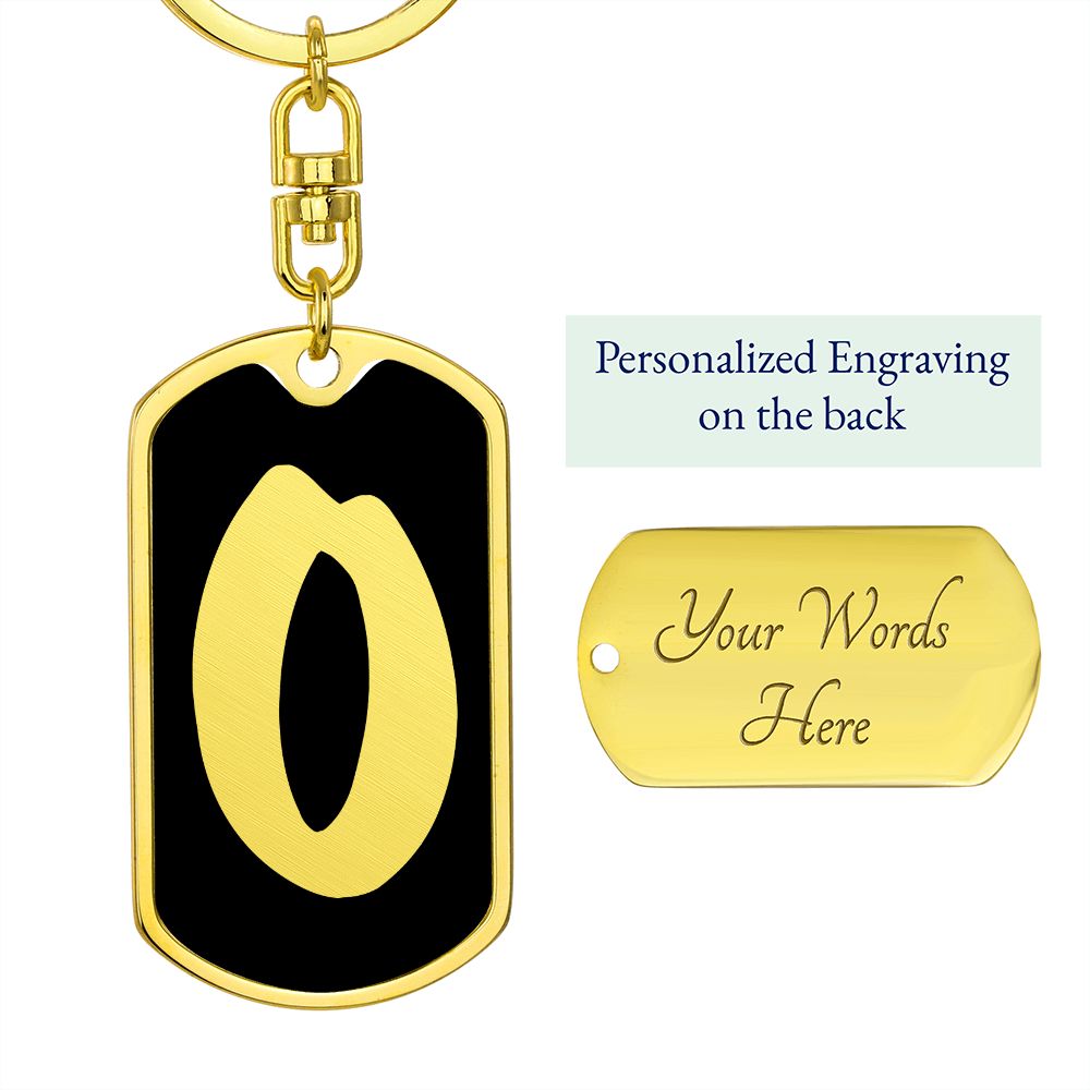 Initial O v2b - Luxury Dog Tag Keychain
