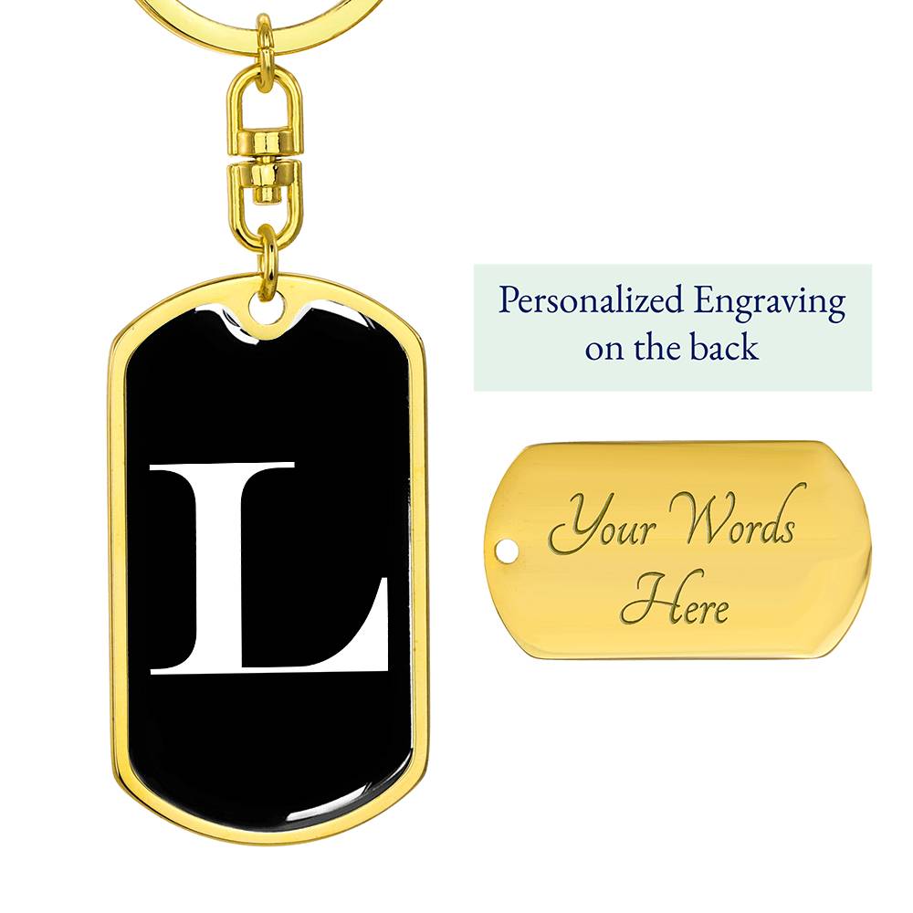 Initial L v3a - Luxury Dog Tag Keychain
