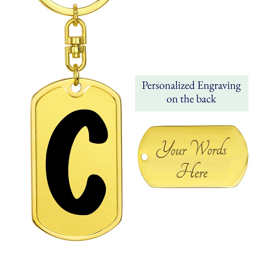 Initial C v1b - Luxury Dog Tag Keychain