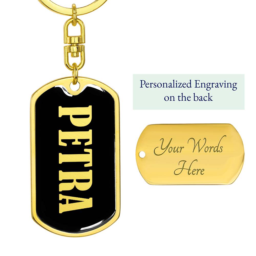 Petra v02 - Luxury Dog Tag Keychain