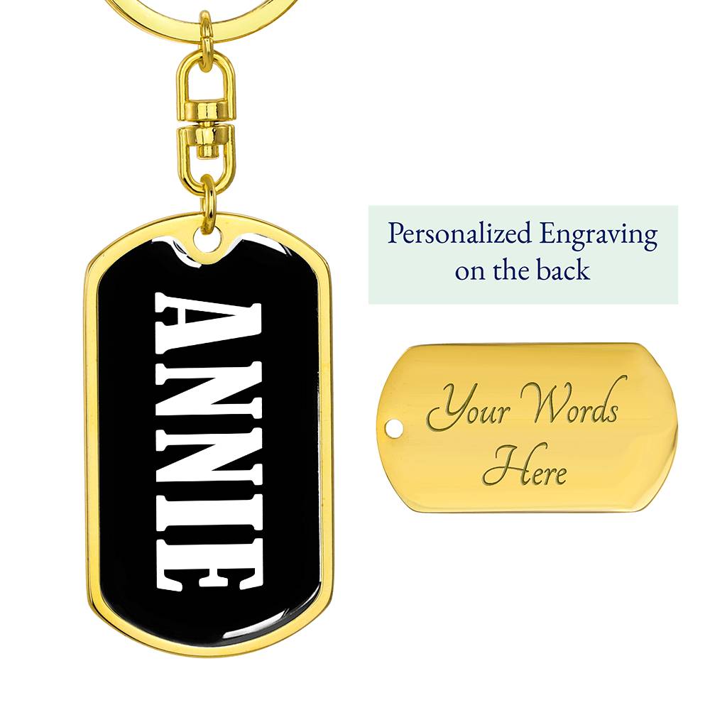 Annie v01w - Luxury Dog Tag Keychain