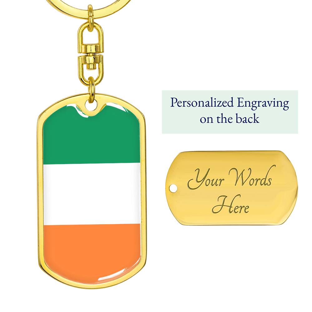 Irish Flag - Luxury Dog Tag Keychain