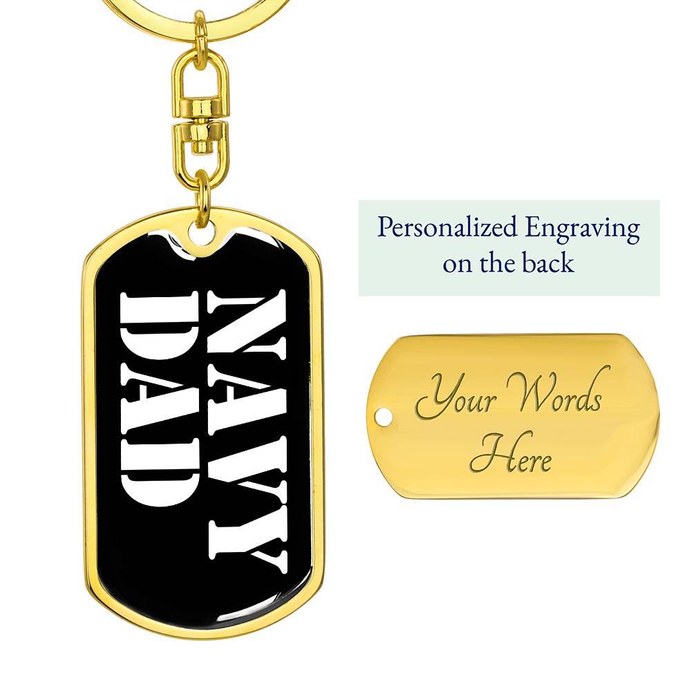 Navy Dad v3 - Luxury Dog Tag Keychain