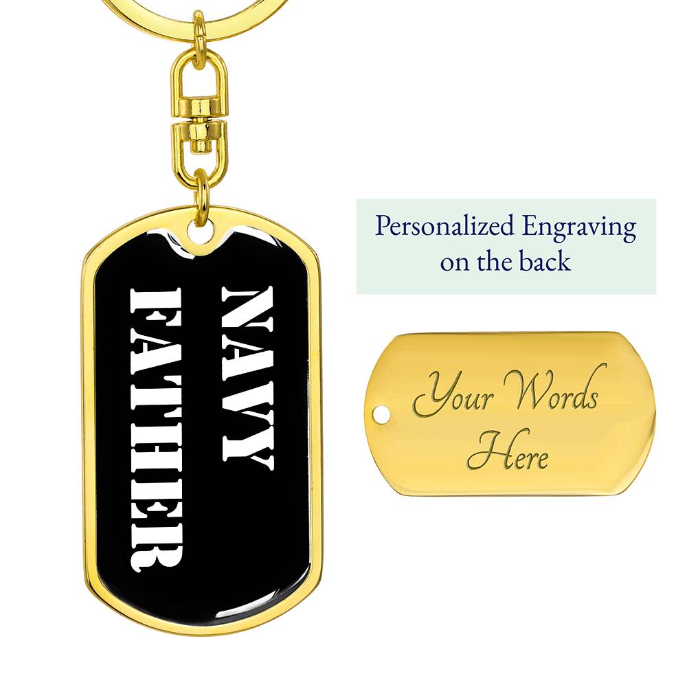Navy Father v3 - Luxury Dog Tag Keychain