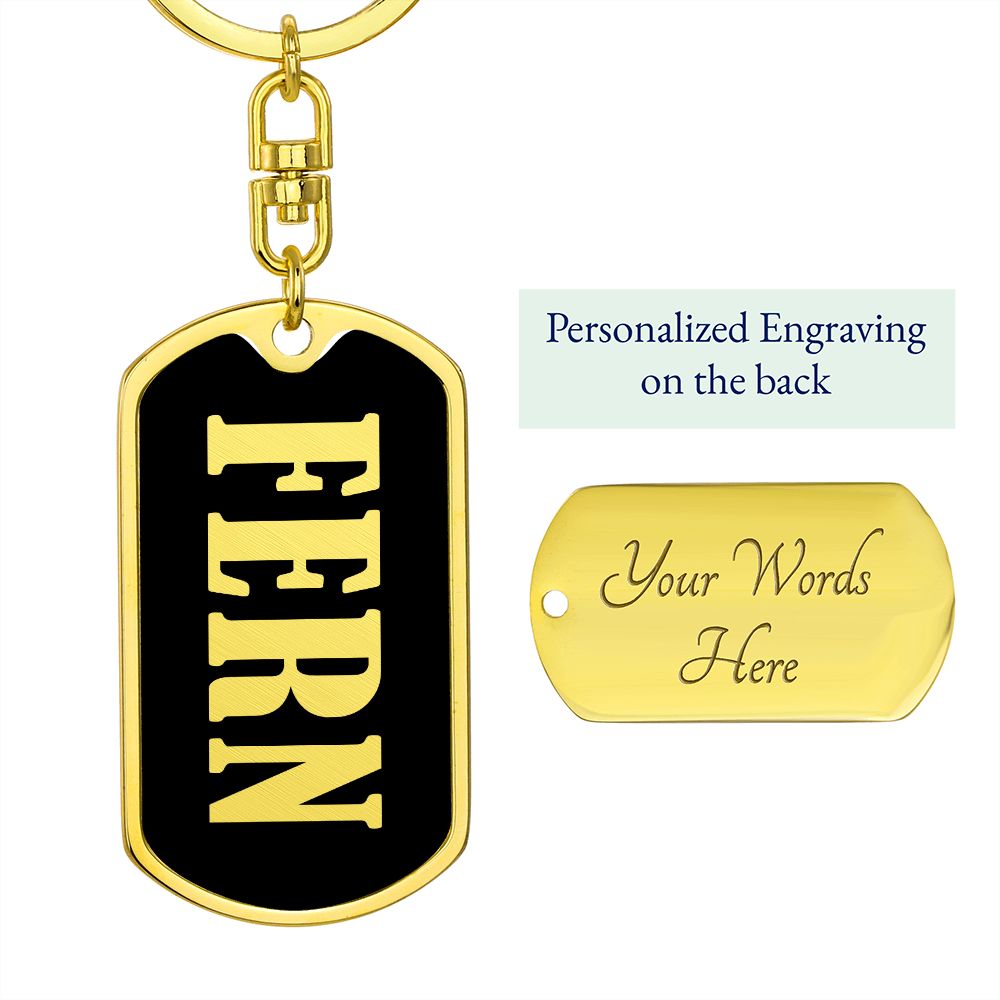 Fern v02 - Luxury Dog Tag Keychain