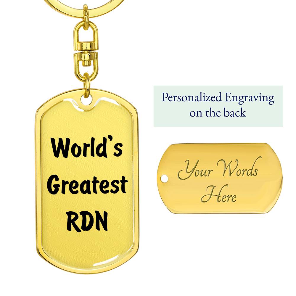 World's Greatest RDN - Luxury Dog Tag Keychain