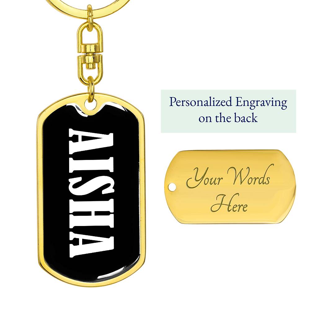 Aisha v03 - Luxury Dog Tag Keychain