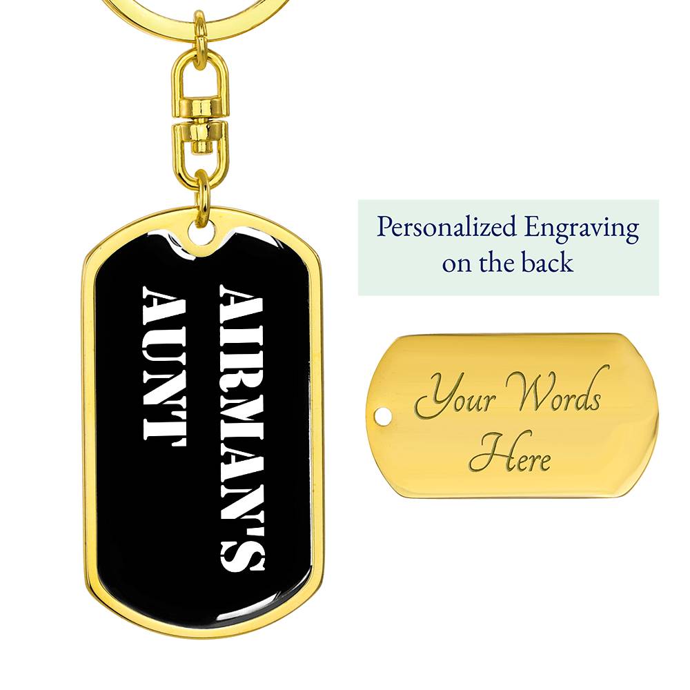 Airman's Aunt v3 - Luxury Dog Tag Keychain
