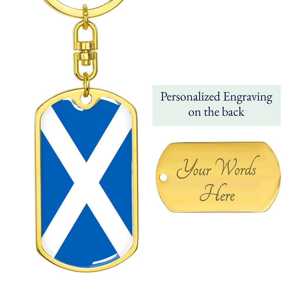 Scottish Flag - Luxury Dog Tag Keychain