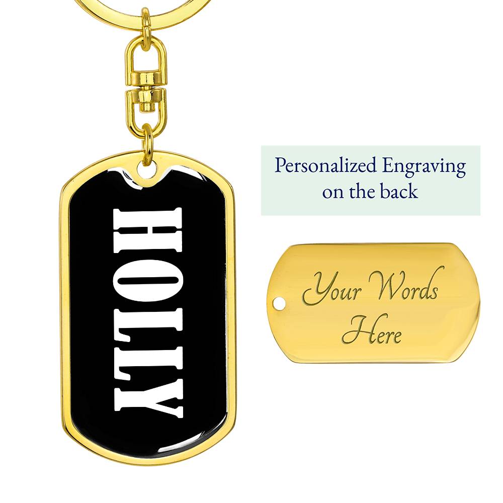 Holly v01w - Luxury Dog Tag Keychain