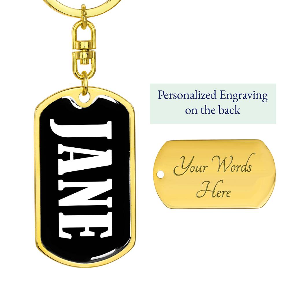Jane v01w - Luxury Dog Tag Keychain