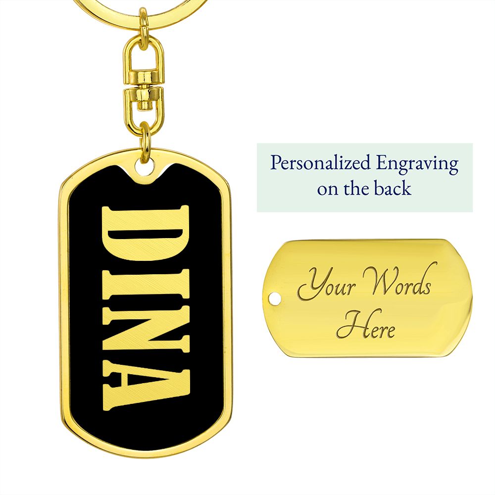 Dina v02 - Luxury Dog Tag Keychain