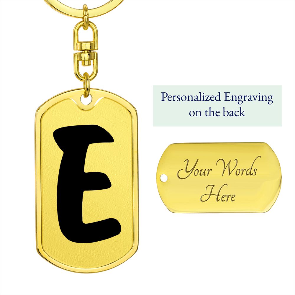 Initial E v1b - Luxury Dog Tag Keychain