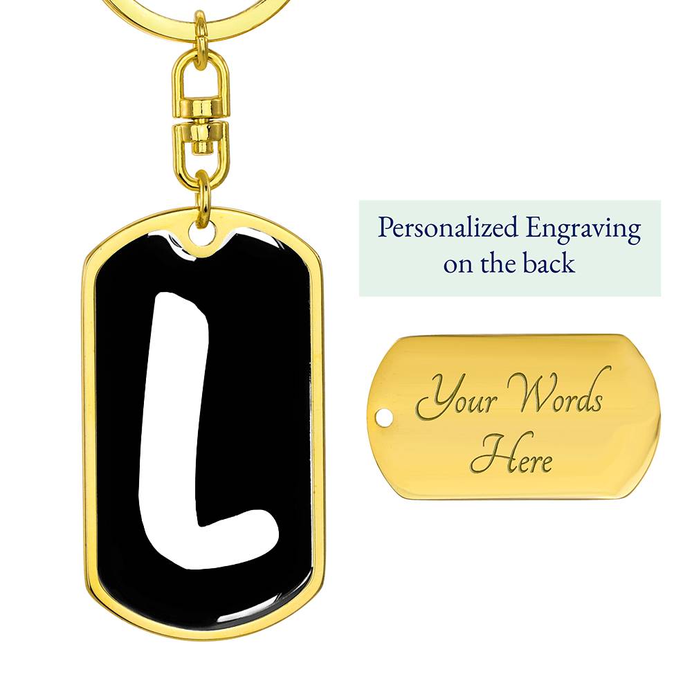 Initial L v3b - Luxury Dog Tag Keychain