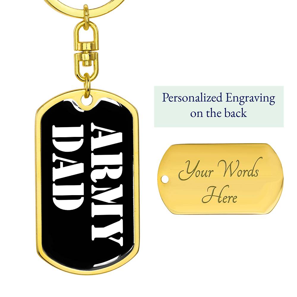Army Dad v3 - Luxury Dog Tag Keychain