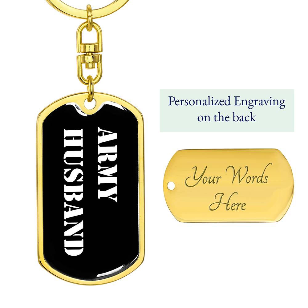Army Husband v3 - Luxury Dog Tag Keychain