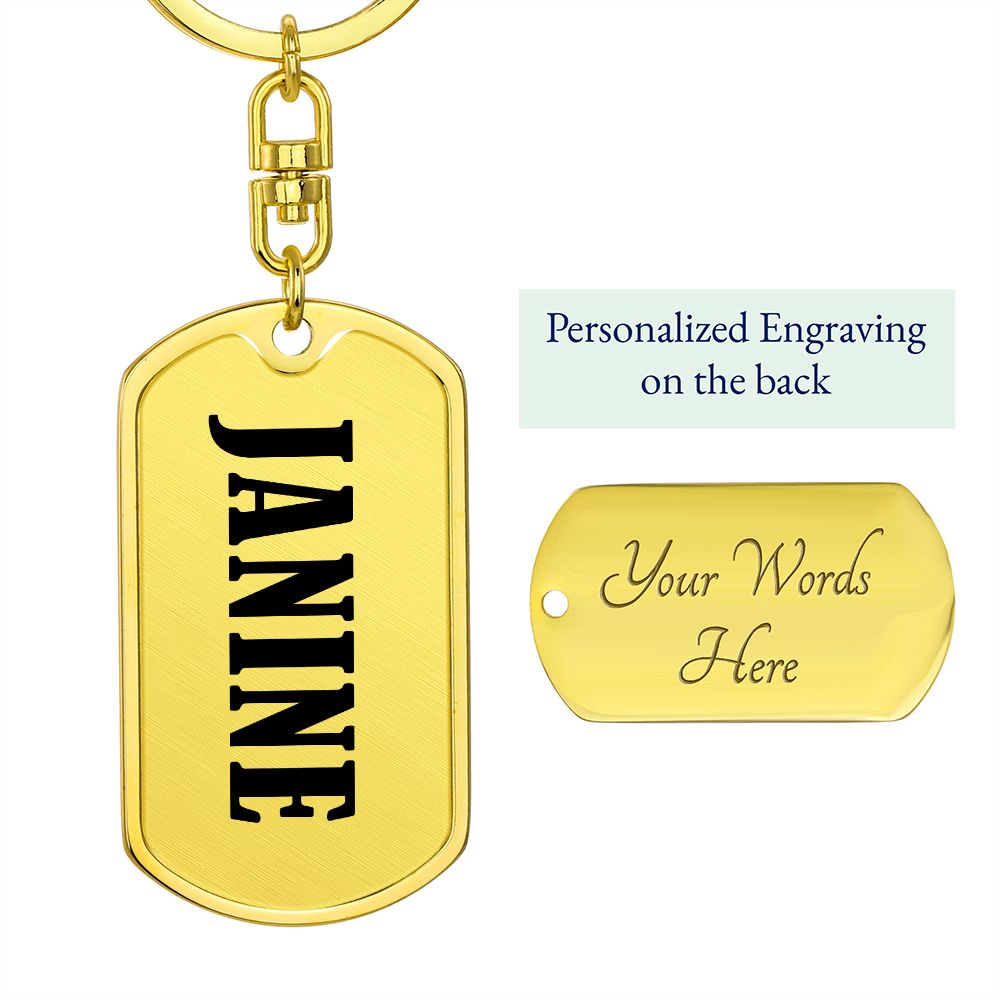 Janine v01 - Luxury Dog Tag Keychain