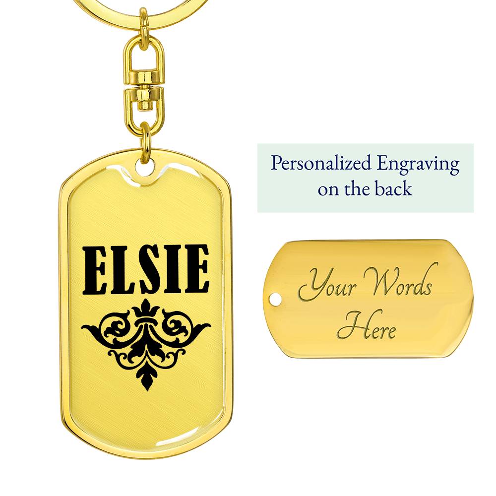 Elsie v01a - Luxury Dog Tag Keychain