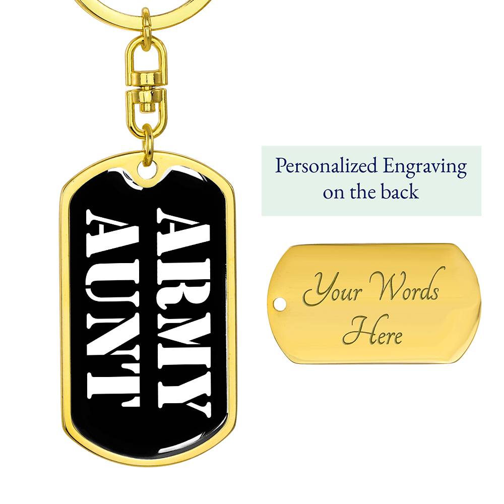 Army Aunt v3 - Luxury Dog Tag Keychain