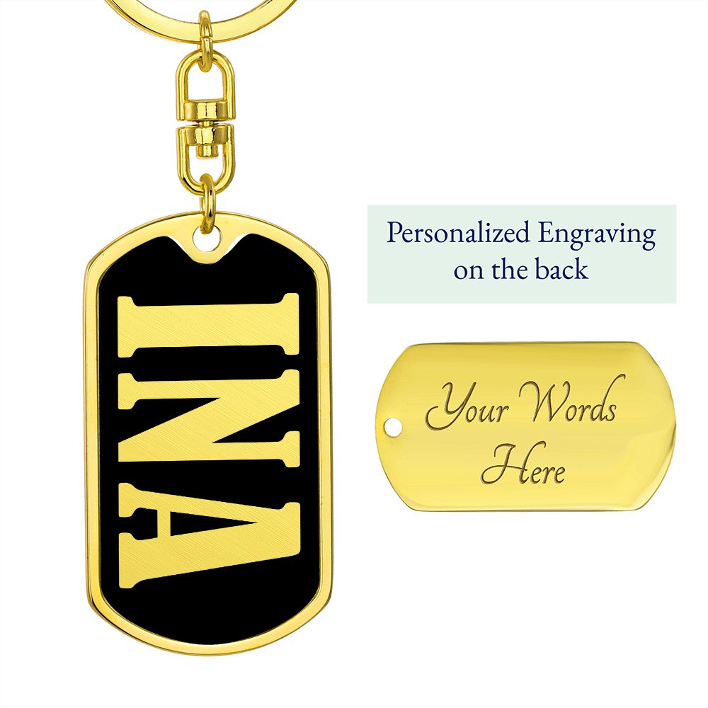 Ina v02 - Luxury Dog Tag Keychain