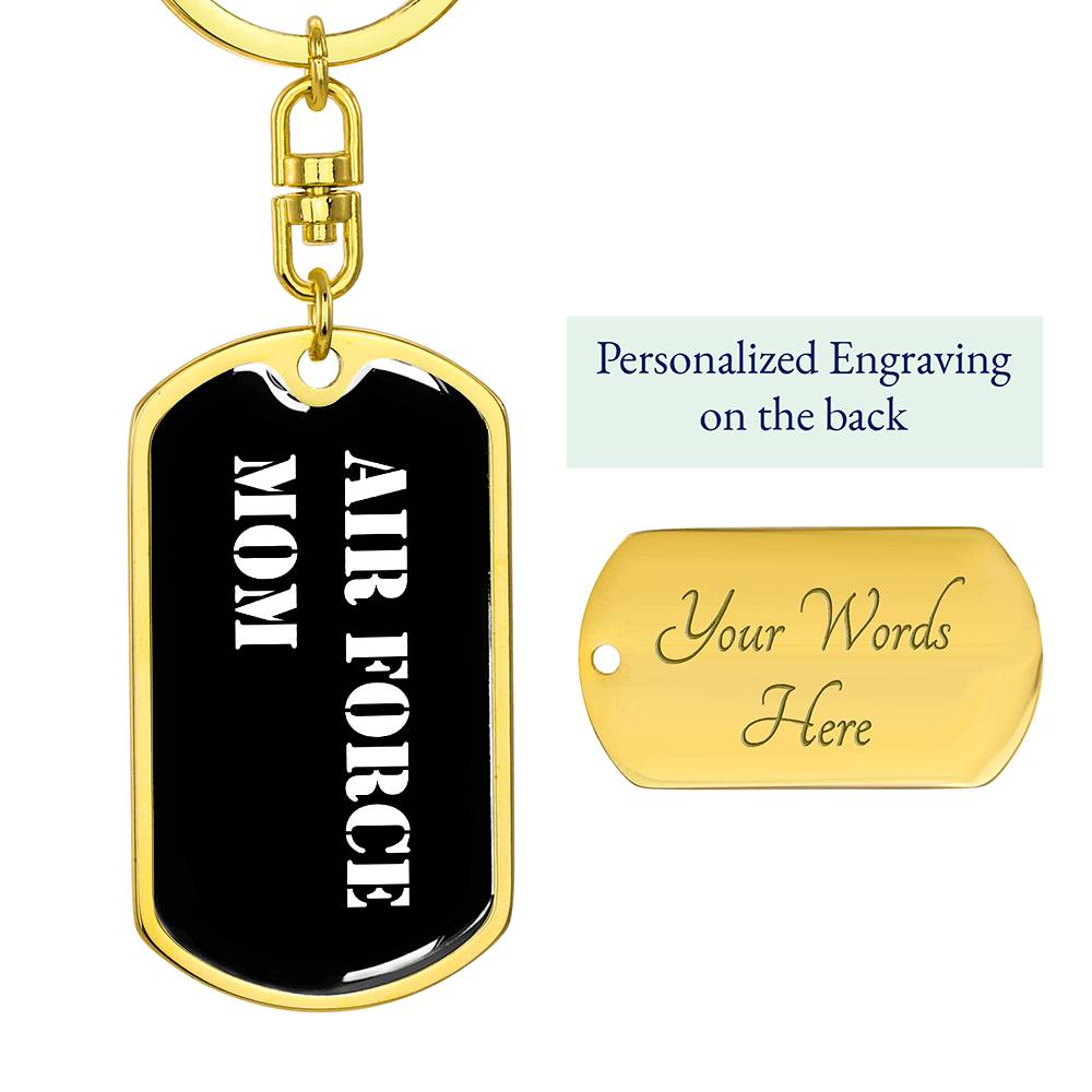 Air Force Mom v3 - Luxury Dog Tag Keychain