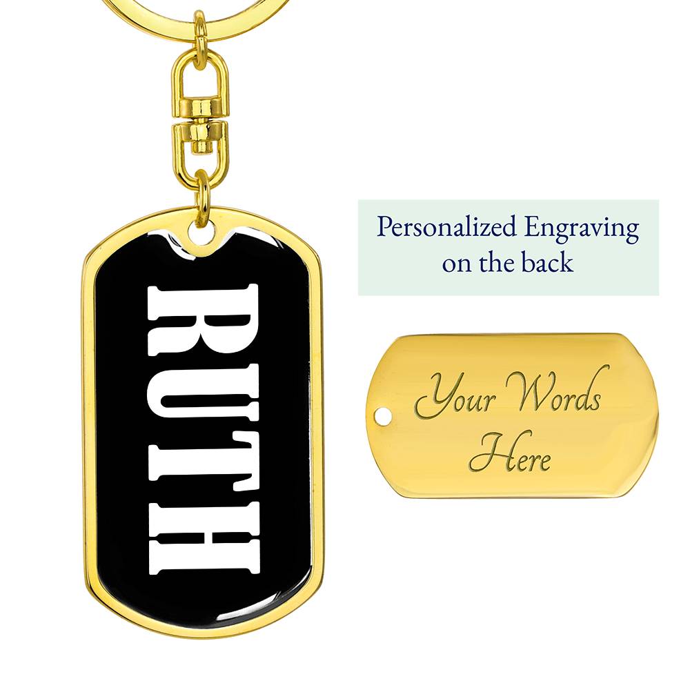 Ruth v01w - Luxury Dog Tag Keychain