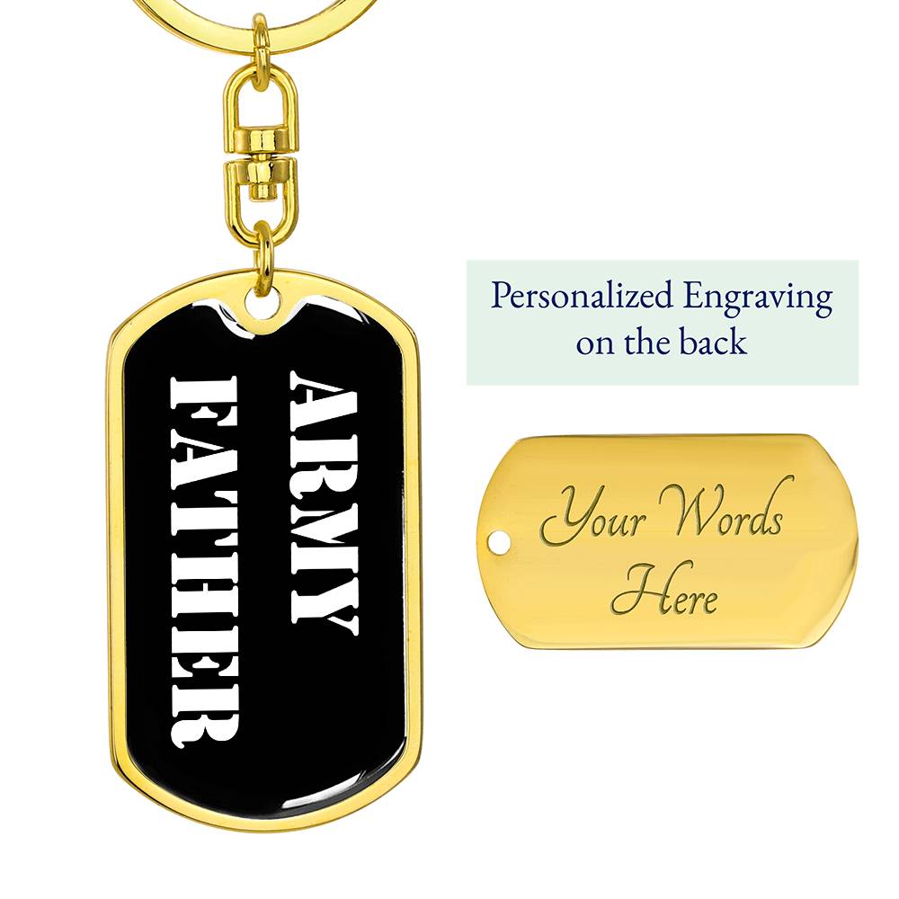 Army Father v3 - Luxury Dog Tag Keychain