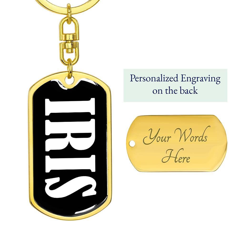 Iris v01w - Luxury Dog Tag Keychain
