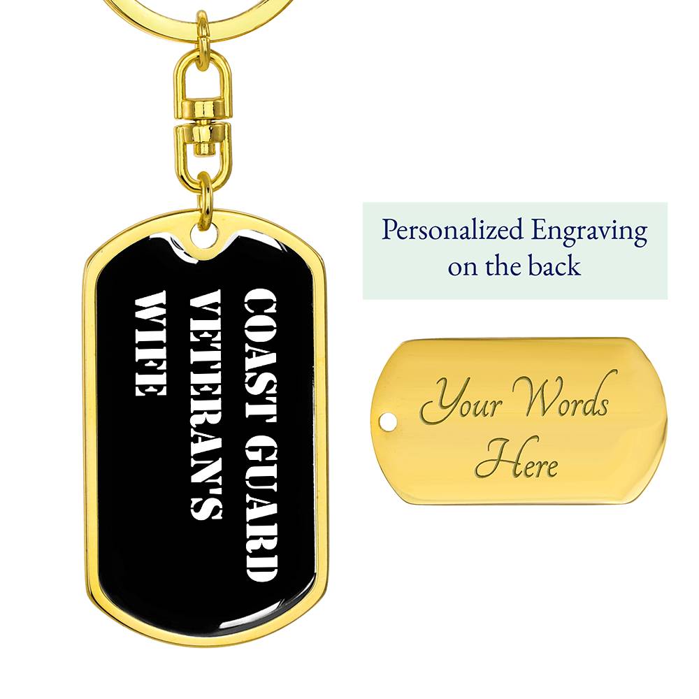 Coast Guard Veteran's Wife v3 - Luxury Dog Tag Keychain