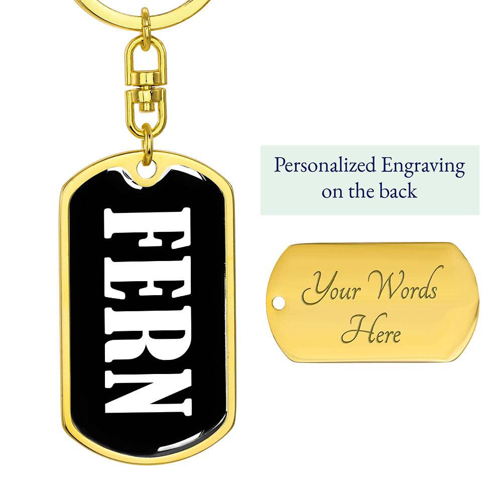 Fern v03 - Luxury Dog Tag Keychain