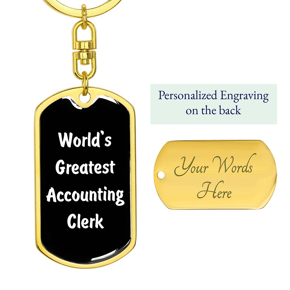 World's Greatest Accounting Clerk v3 - Luxury Dog Tag Keychain