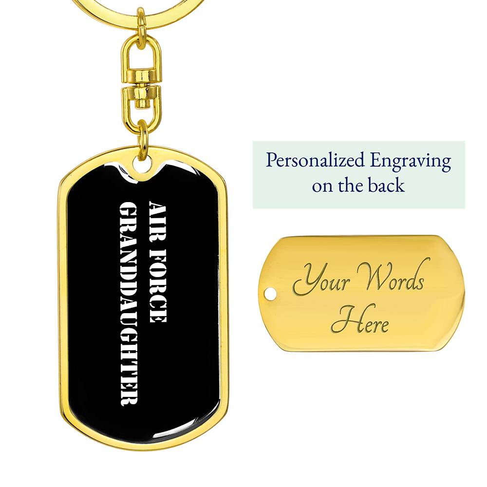 Air Force Granddaughter v3 - Luxury Dog Tag Keychain