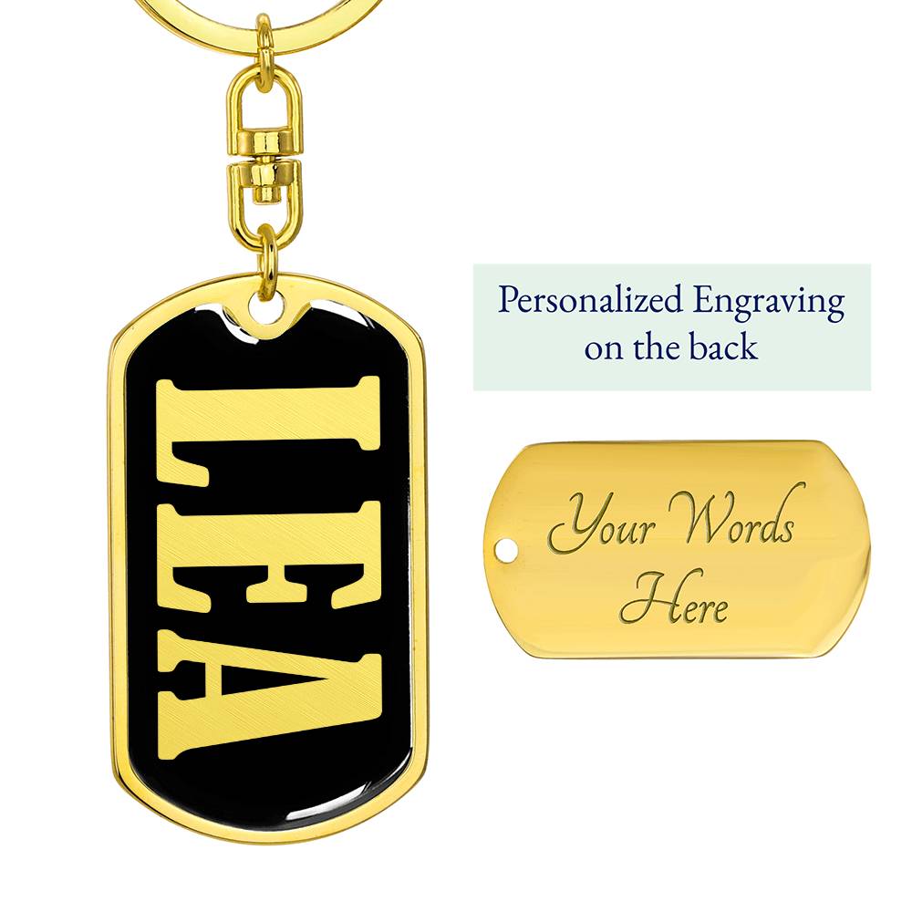 Lea v02 - Luxury Dog Tag Keychain