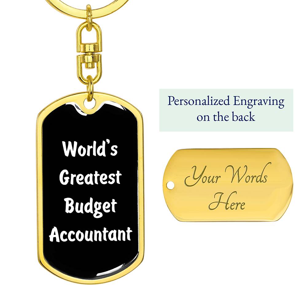 World's Greatest Budget Accountant v3 - Luxury Dog Tag Keychain