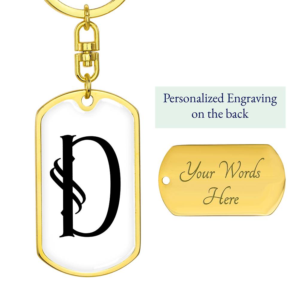 Initial D v001-14 - Luxury Dog Tag Keychain