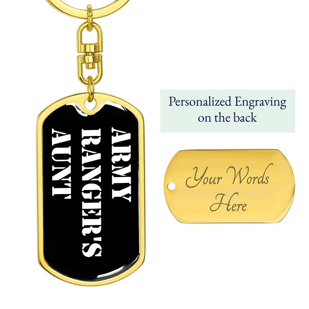 Army Ranger's Aunt v3 - Luxury Dog Tag Keychain