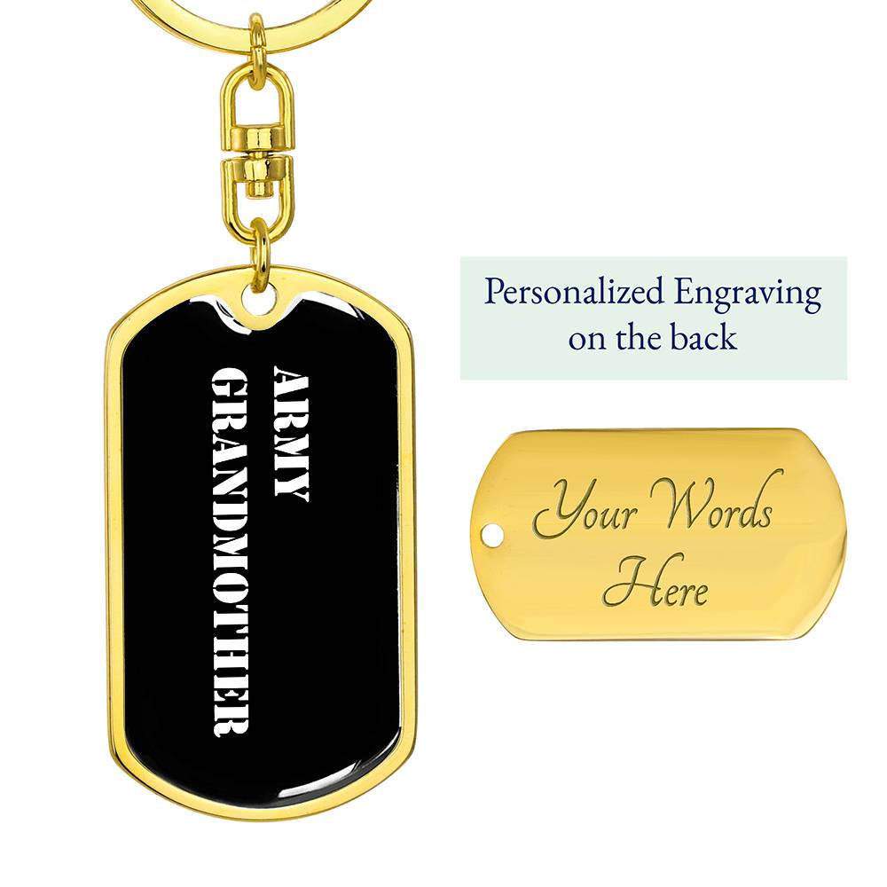 Army Grandmother v3 - Luxury Dog Tag Keychain