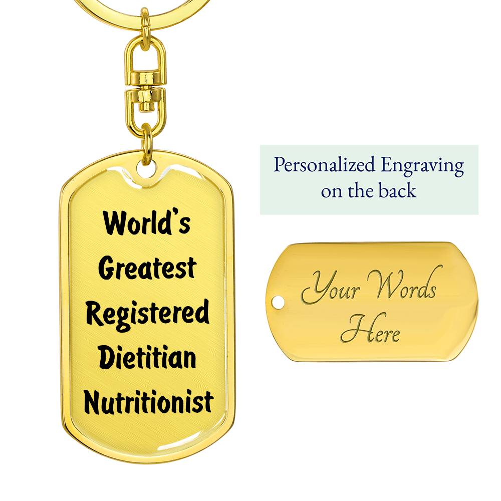 World's Greatest Registered Dietitian Nutritionist - Luxury Dog Tag Keychain