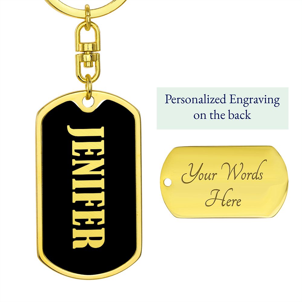 Jenifer v02 - Luxury Dog Tag Keychain